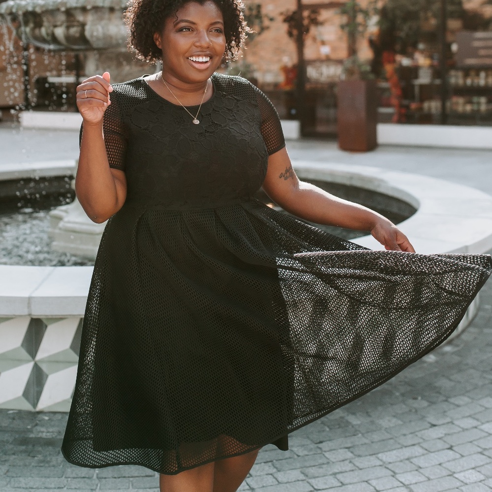 ELOQUII Black Lace Dress